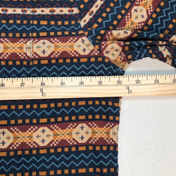 Roark Shirt Men's M Multicolor Aztec Flannel 100% Cotton Pocket Logo Button Down - Picture 11 of 16